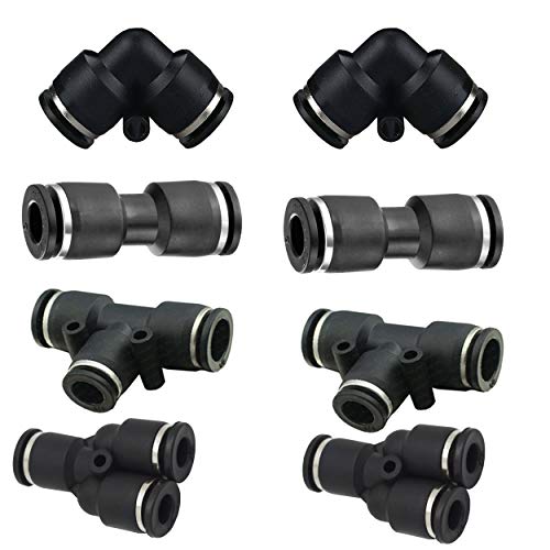 Push to Connect Air Fittings 1/4" Od 8pcs