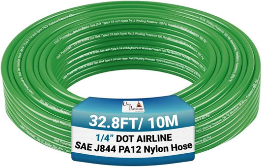 UTAH PNEUMATIC 1/4 inch DOT Air Brake Nylon Tubing 32.8 Feet Green