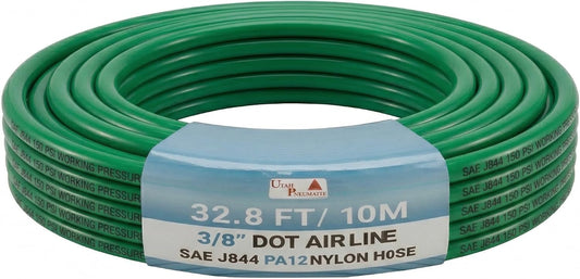 UTAH PNEUMATIC 3/8 inch DOT Air Brake Nylon Tubing 32.8 Feet Green