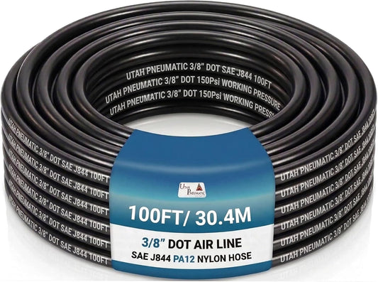 UTAH PNEUMATIC 3/8 inch DOT Air Brake Nylon Tubing 100 Feet Black