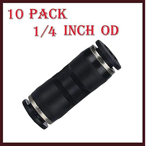 10 Pack Plastic Straight Air Line Push to Connect Fittings 1/4 Inch Od Tube Fittings Air Line Quick Connect Pushlock Air Fittings Tube Fittings Plastic Air Coupler